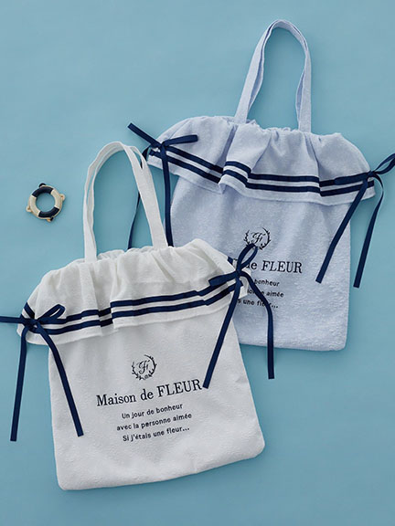 水手服風格兩側蝴蝶結托特包(08000481800) - Maison de FLEUR