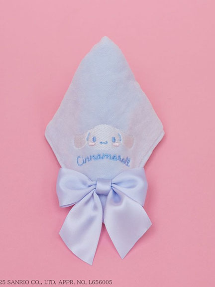 三麗鷗聯名-大耳狗刺繡蝴蝶結緞帶方形手帕(08000560800) - Maison de FLEUR