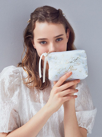 典雅玫瑰印花迷你方形收納包(08000644600) - Maison de FLEUR