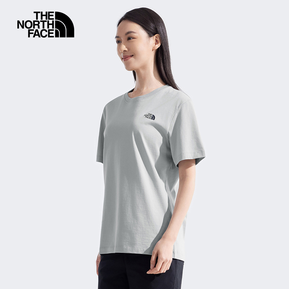 The North Face北面男女款灰色純棉短袖T恤｜8EY9A0M_9