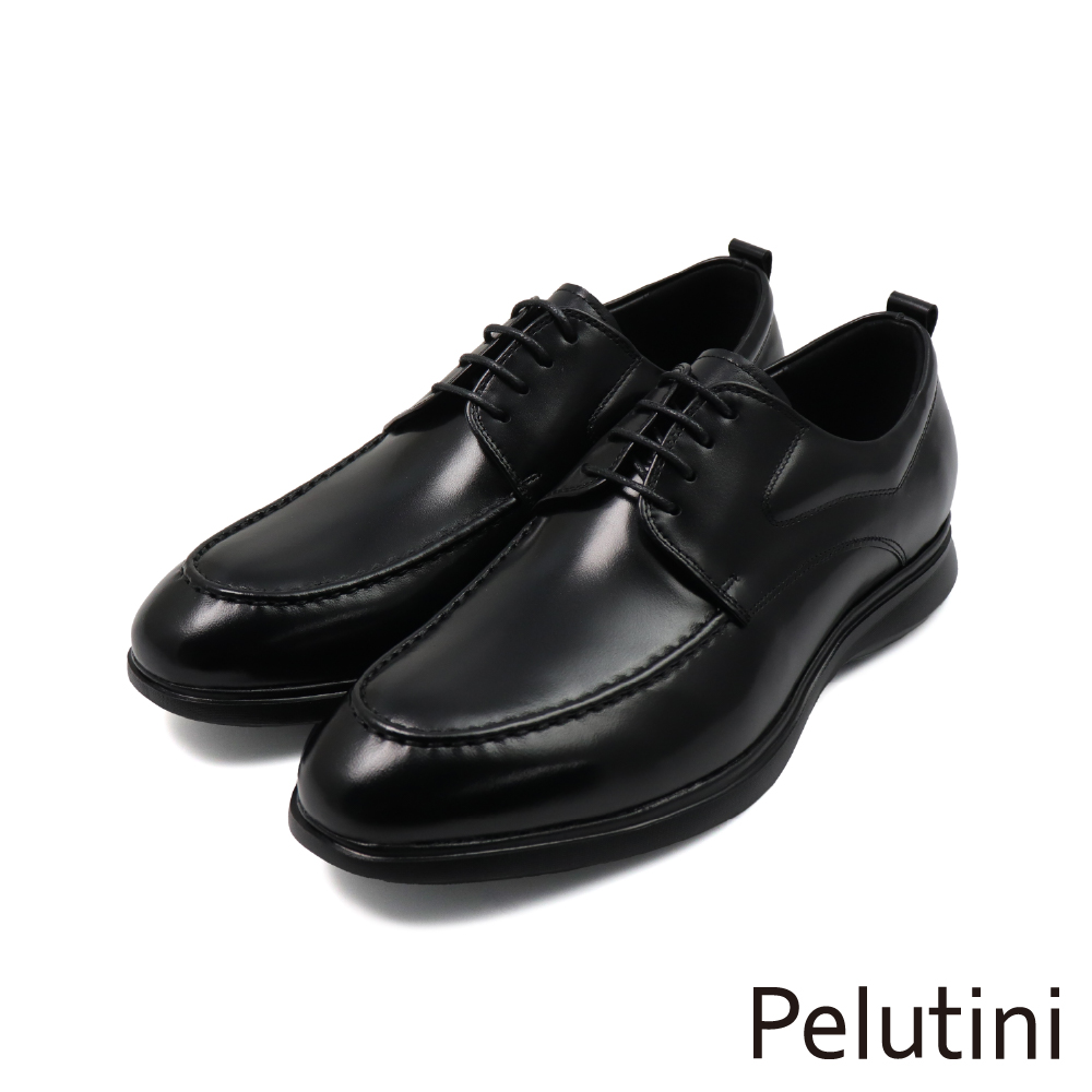 【Pelutini】經典系列氣墊商務綁帶德比鞋 黑色(PO512147-BL)