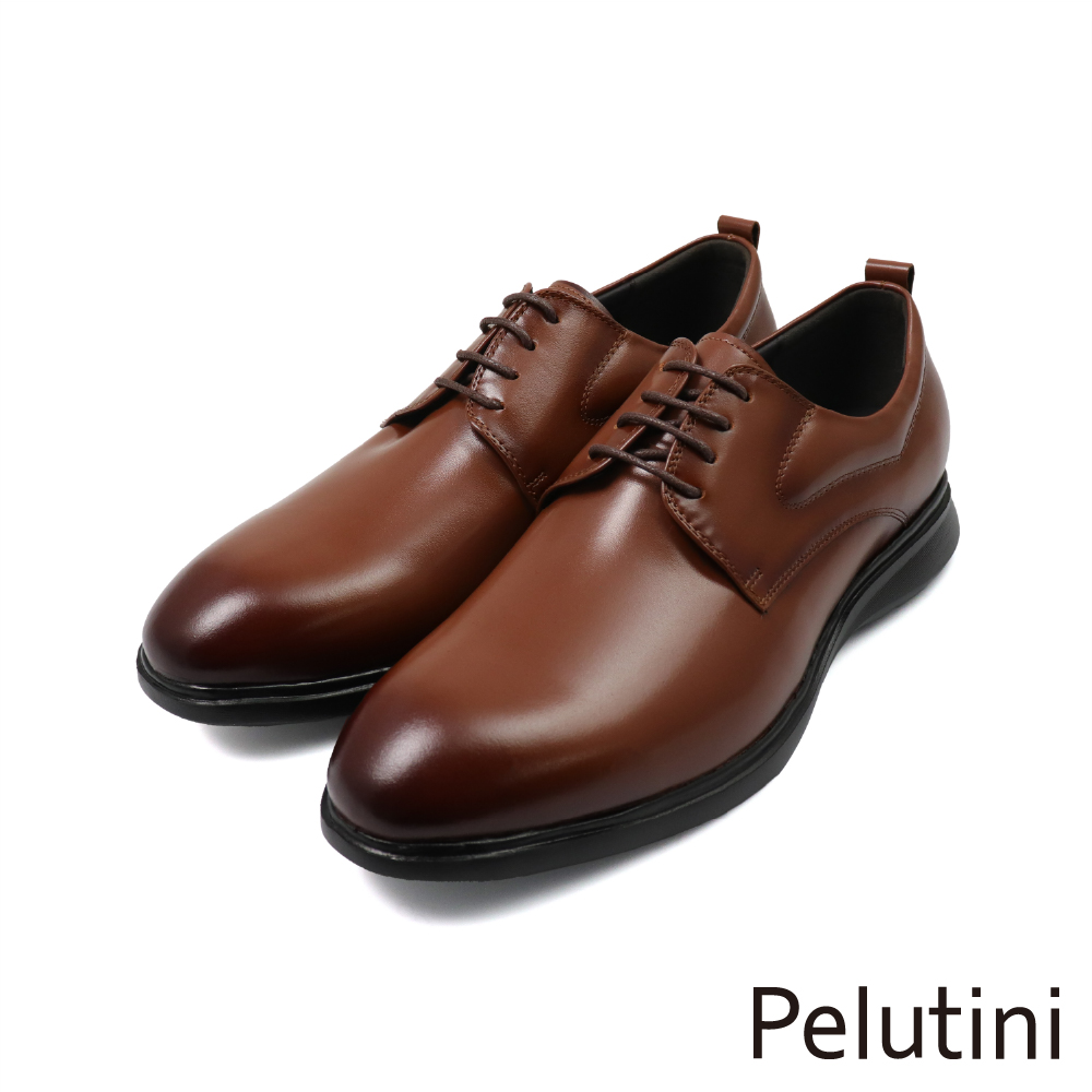 【Pelutini】經典舒適氣墊綁帶商務德比鞋 棕色(PO512148-BR)