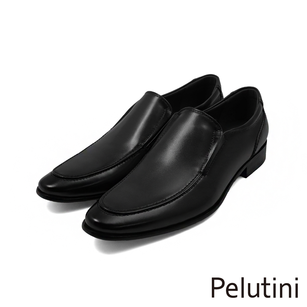 【Pelutini】經典質感素面紳士樂福鞋 黑色(512153-BL)