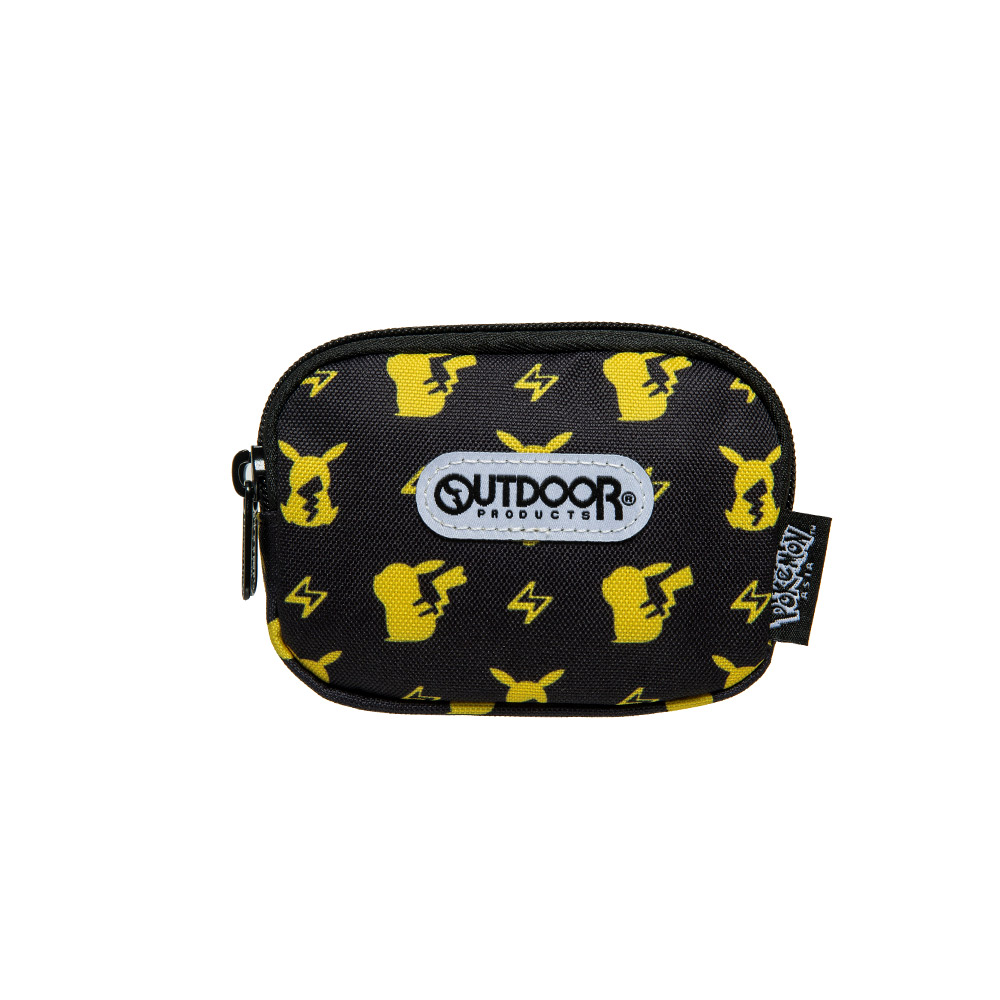【OUTDOOR】寶可夢Pokemon-潮黑皮卡丘雙拉鍊零錢包-黑色 ODGO20B11BK