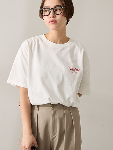 後背立體刺繡休閒T恤(0H000186600) - AMERICAN HOLIC
