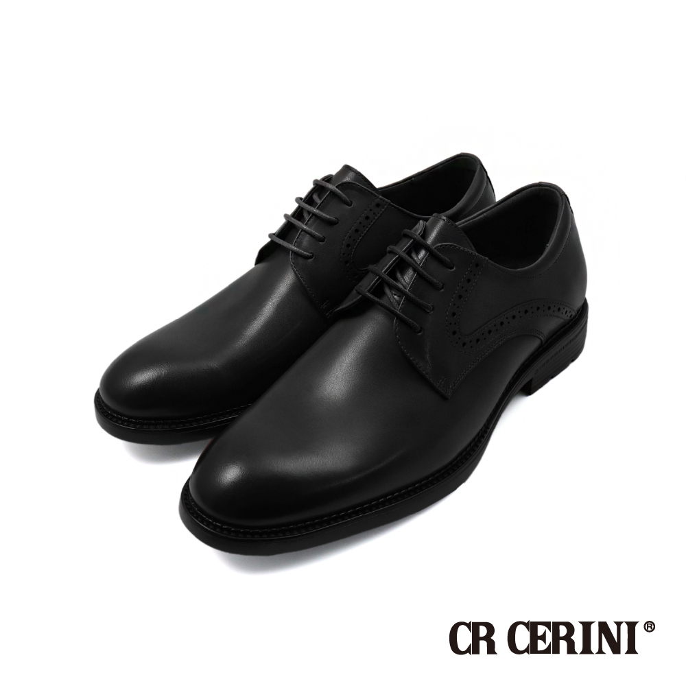 【CR Cerini】經典系列真皮雕孔綁帶德比鞋 黑色(CR512160-BL)