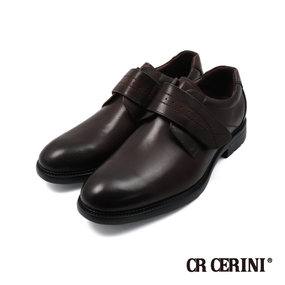 【CR Cerini】輕量舒適真皮魔鬼氈紳士皮鞋 深棕色(CR516106-DBR)