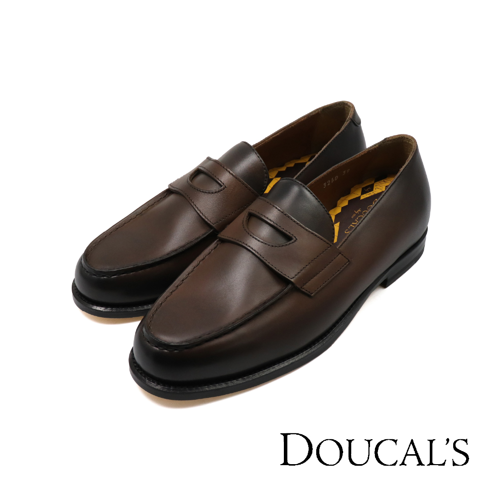 【Doucal's】義大利原廠經典重點暈染便士樂福鞋 棕色(DU3260-MORO)