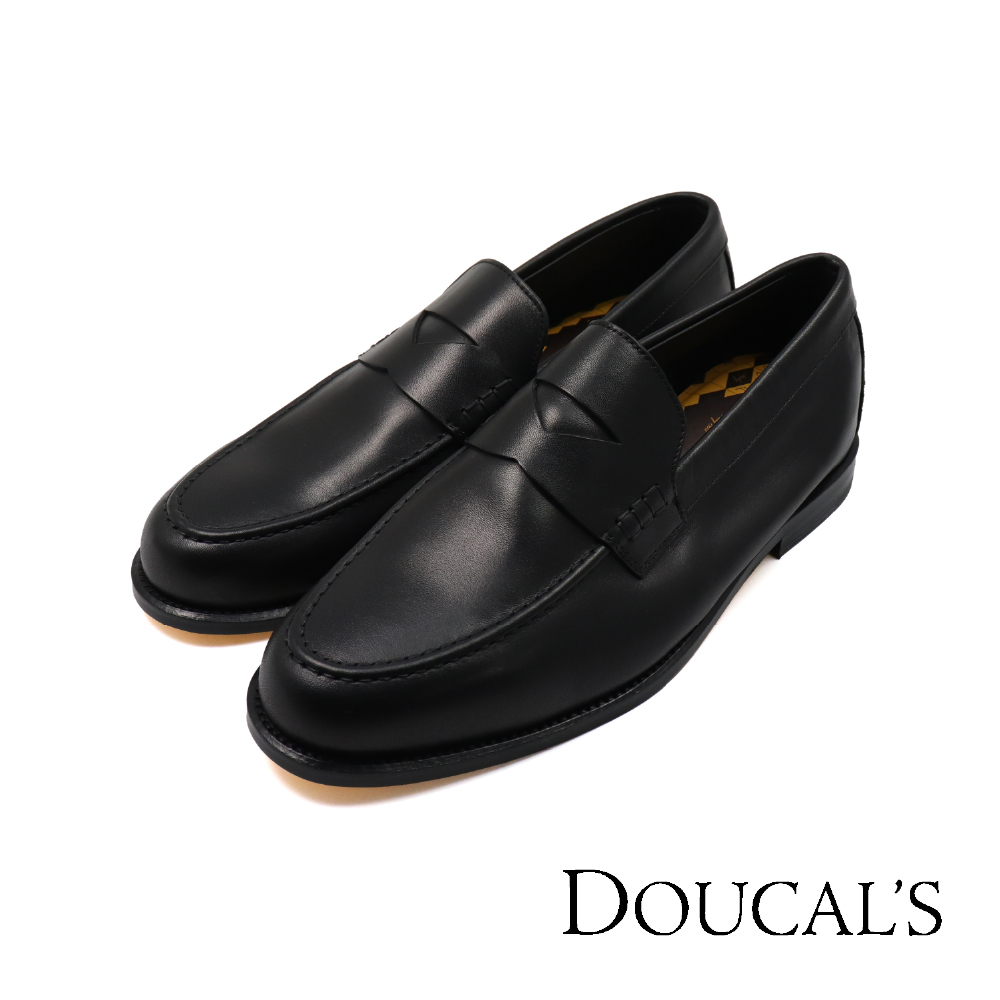 【Doucal's】義大利原廠經典舒適簡約便士樂福鞋 黑色(DU3397-BL)