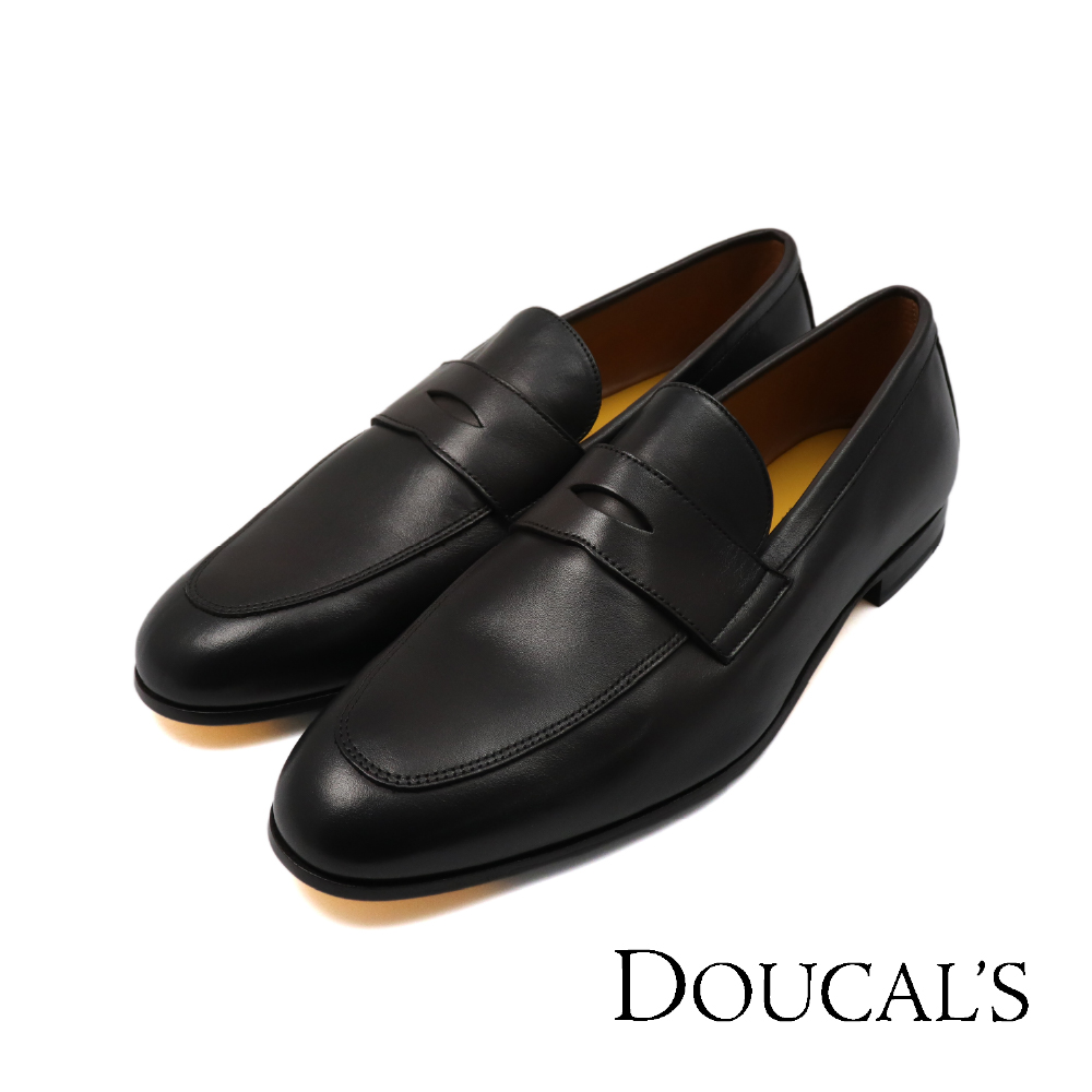 【Doucal's】義大利原廠經典內斂簡約便士樂福鞋 黑色(DU3404-BL)