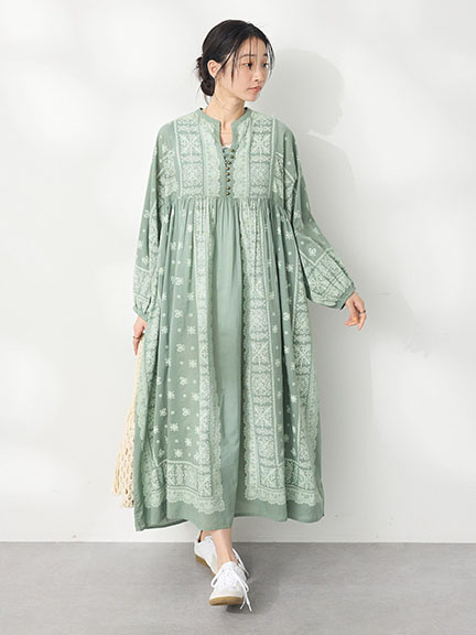 寬鬆感拼接印花圖案洋裝(0P000167600) - CRAFT STANDARD BOUTIQUE
