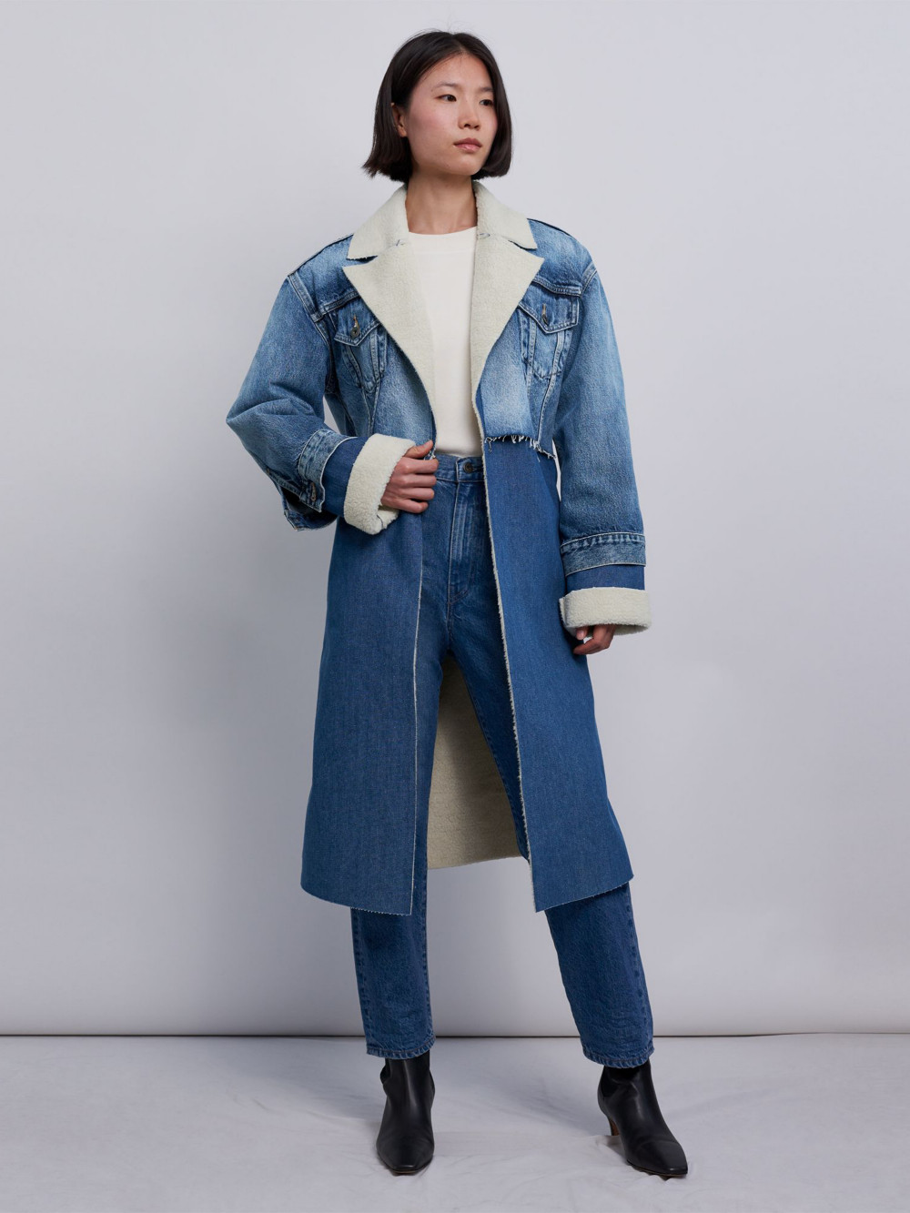 LEVI’S® Made & Crafted® 內刷毛翻領拼接牛仔短大衣外套 / LMC 熱賣單品