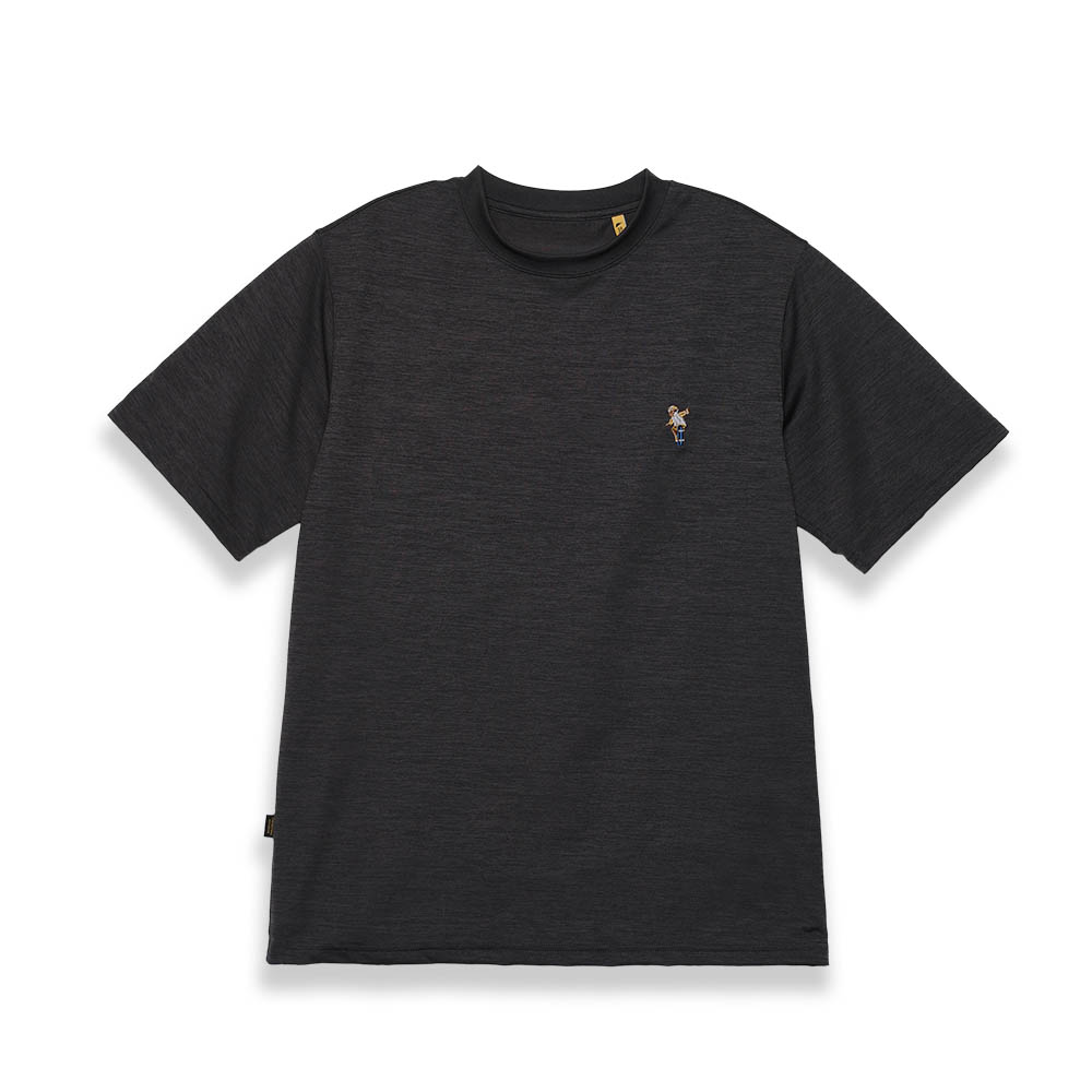 5th STREET｜中性｜動物刺繡涼感短袖T恤｜黑灰色