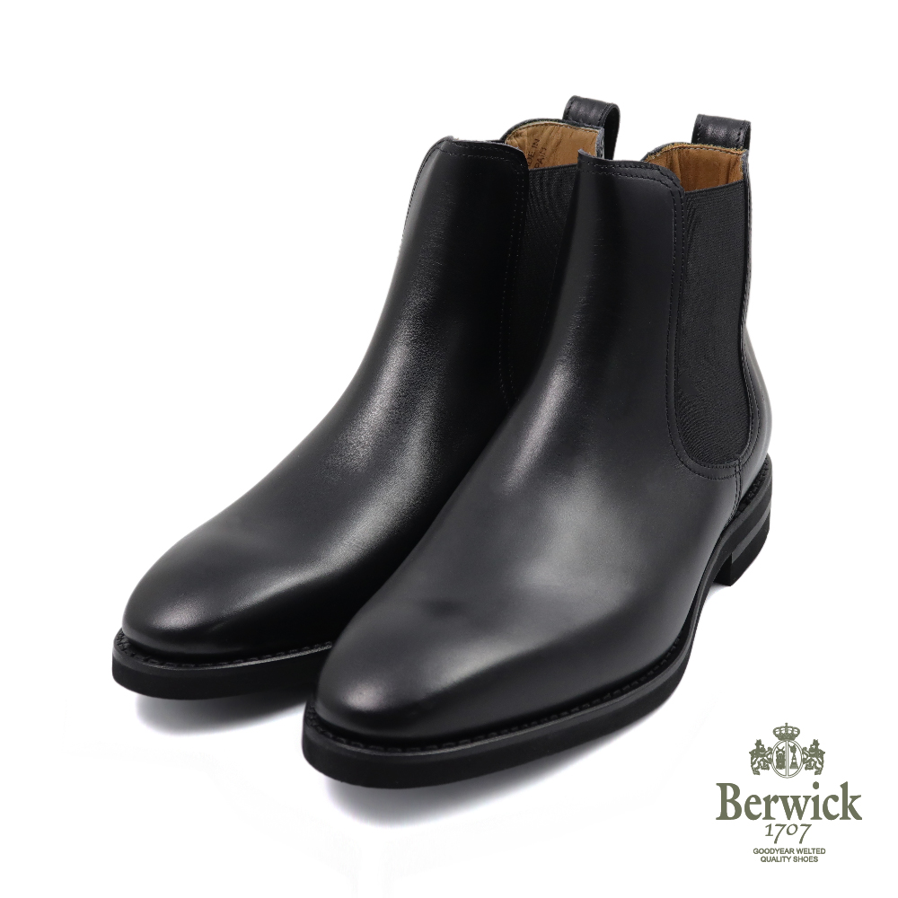 【Berwick】西班牙原廠質感超輕量素面切爾西靴  黑色(B376-BL)