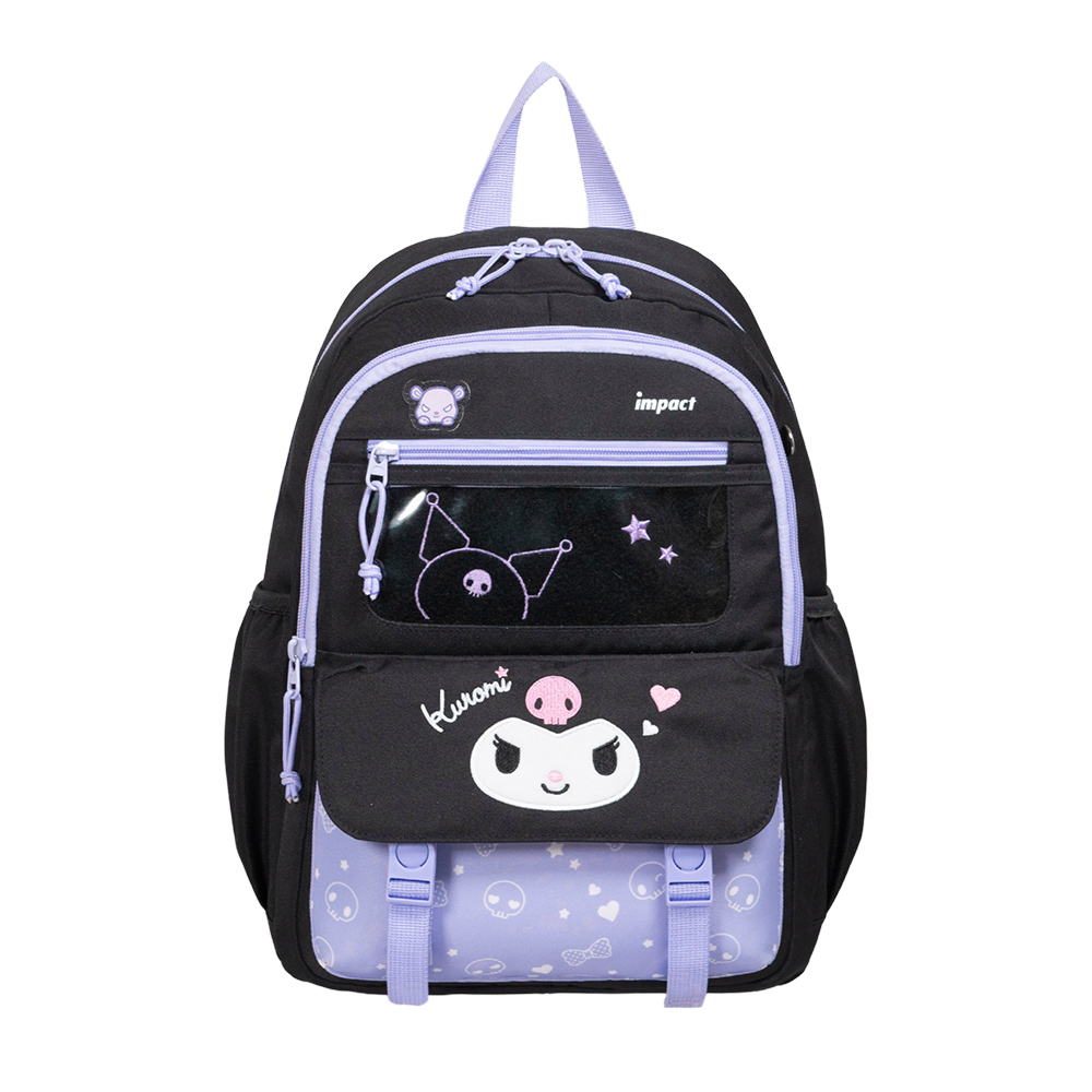 【IMPACT】怡寶 |酷洛米Kuromi 徽章後背包-黑色 IMQKU007BK (IMKS)