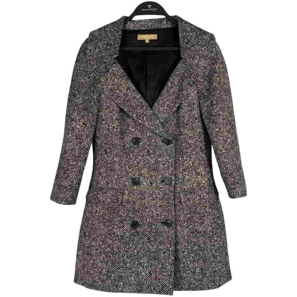 【高雄大遠百店】MICHAEL KORS/Pea coat翻領雙排釦大衣/6/