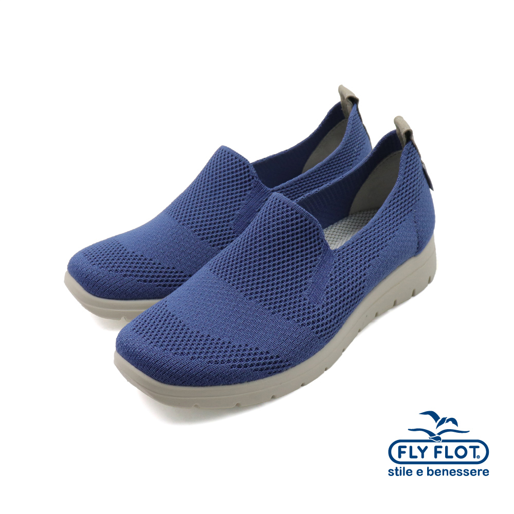 【FLYFLOT】義大利原廠增高減震透氣休閒女鞋 深藍色(27D38-K8-BLU)