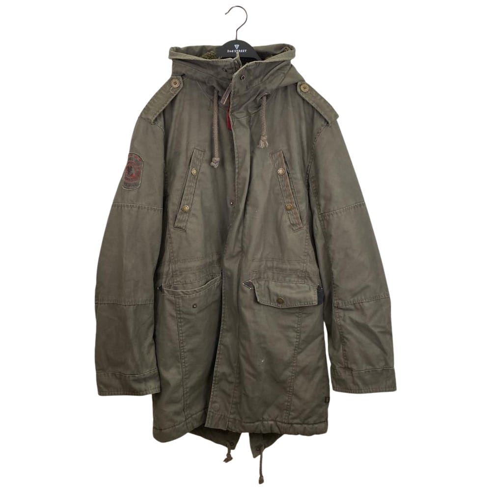 【勤美誠品綠園道店】ALPHA INDUSTRIES/軍裝連帽大衣/L/