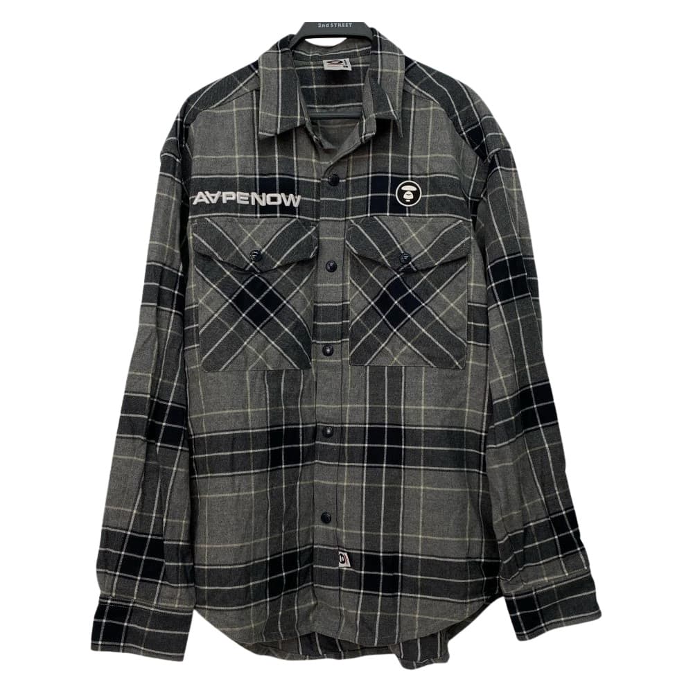 【台中廣三SOGO店】AAPE BY A BATHING APE/法蘭絨襯衫/L/AAPSTM8498XXN