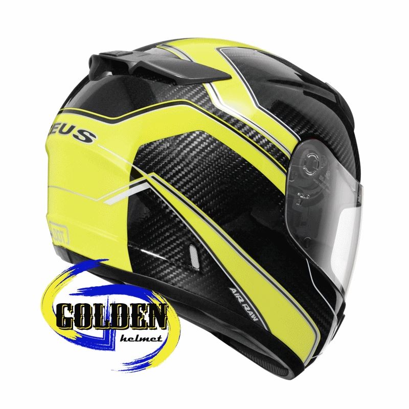 ZEUS 1200E N41原色碳纖/黃 碳纖維全罩安全帽 (內藏墨鏡)_1