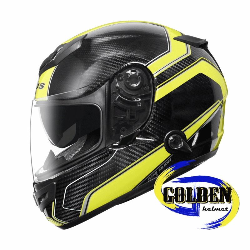 ZEUS 1200E N41原色碳纖/黃 碳纖維全罩安全帽 (內藏墨鏡)_2