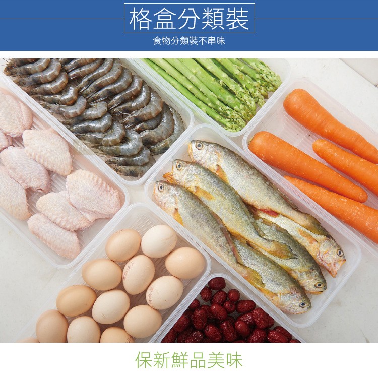長方形可瀝水海鮮肉類保鮮盒 環保PP材質 冰箱收納盒 冷凍盒 密封盒 食品分類盒 食物儲存盒【AB0104】《約翰家庭百貨_6