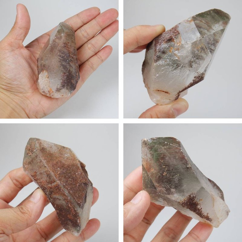 紅綠幽靈白水晶柱3號 千層幻影/金字塔幻影/窗子水晶/左旋水晶 ~萬用的療癒石 對應所有脈輪、願望顯化、擴大能量、清理負面能量_2