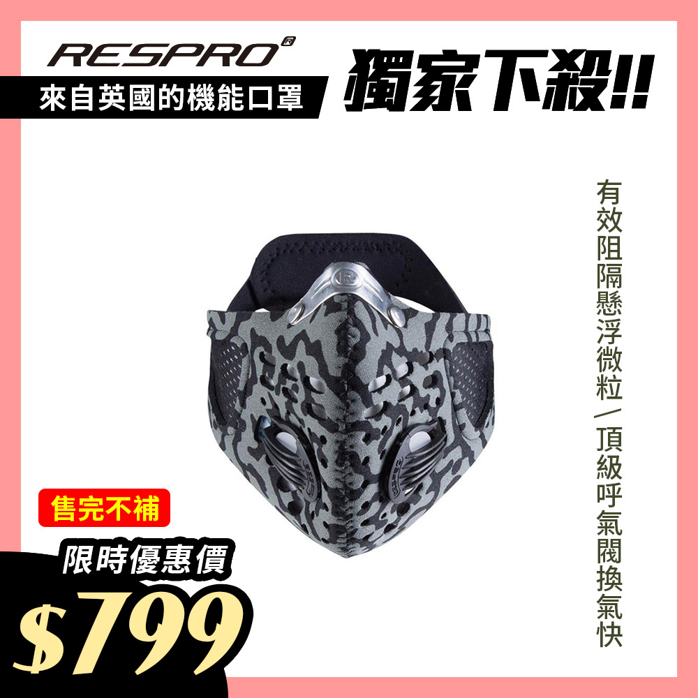 英國 RESPRO SPORTSTA 運動款高透氣防護口罩( 迷彩 )_0