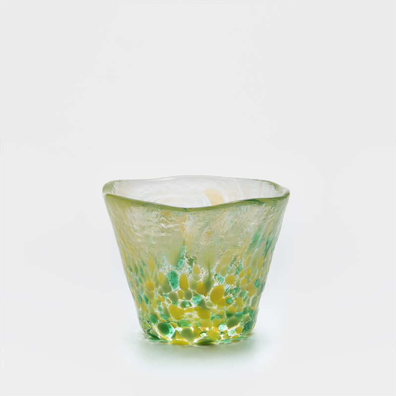 津輕 日製手作 50ml 玻璃清酒杯│綠金沙│單品_0