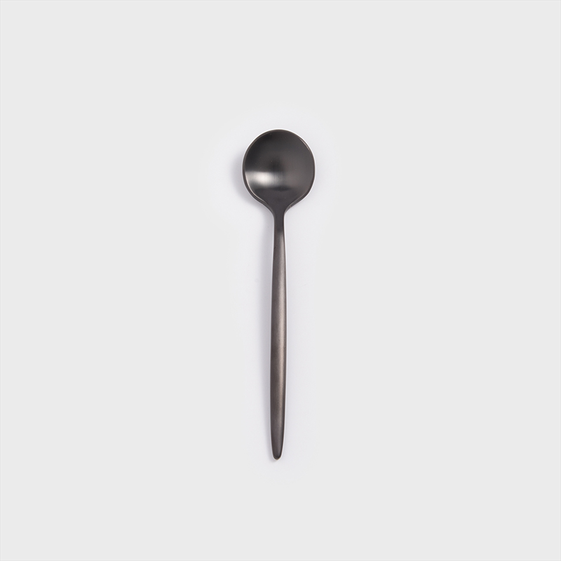 葡式 設計風潮 13cm 不銹鋼小匙│霧黑│單品_0