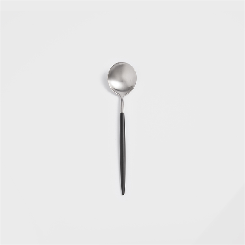 葡式 設計風潮 22cm 不銹鋼主餐匙│黑銀│單品_0