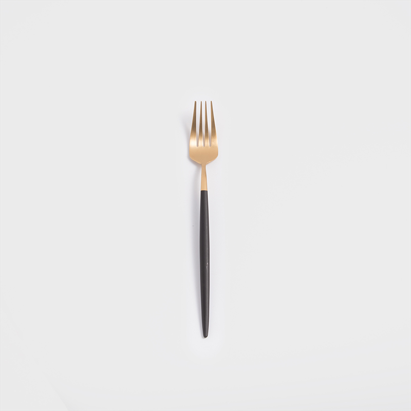 葡式 設計風潮 22.4cm 不銹鋼主餐叉│黑金│單品_0