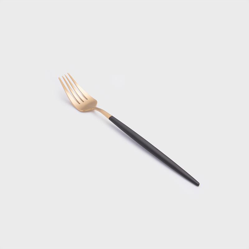 葡式 設計風潮 22.4cm 不銹鋼主餐叉│黑金│單品_1