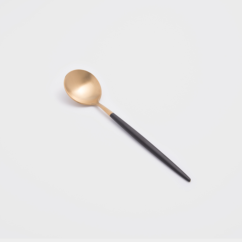 葡式 設計風潮 22cm 不銹鋼主餐匙│黑金│單品_1