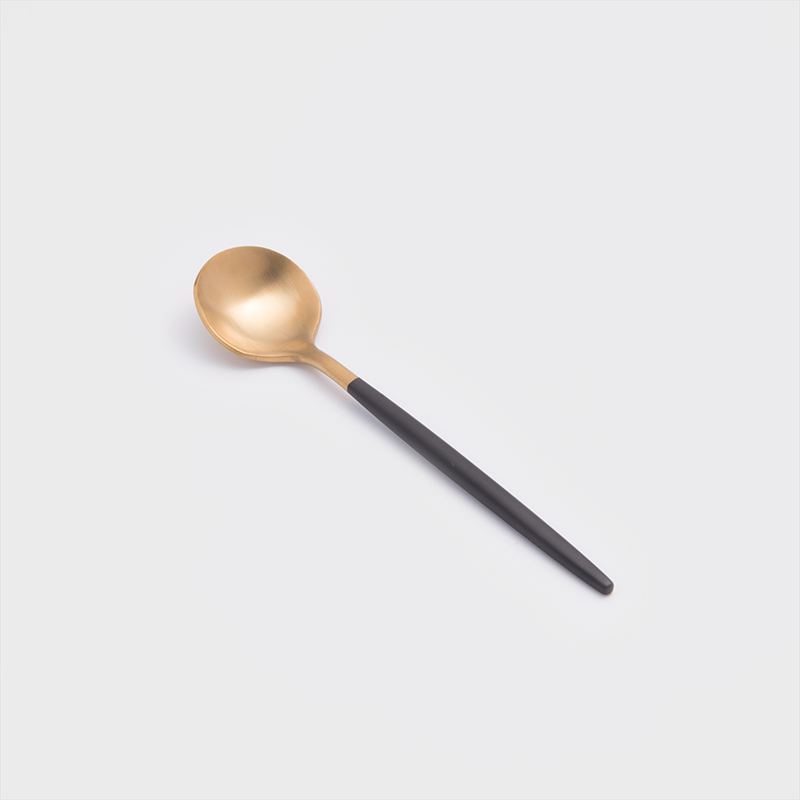 葡式 設計風潮 13cm 不銹鋼小匙│黑金│單品_1