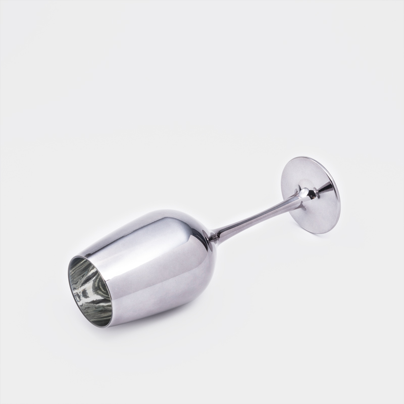 歐式 都會低奢 真空鍍色樹脂弧型高腳杯｜鎳黑｜單品_2
