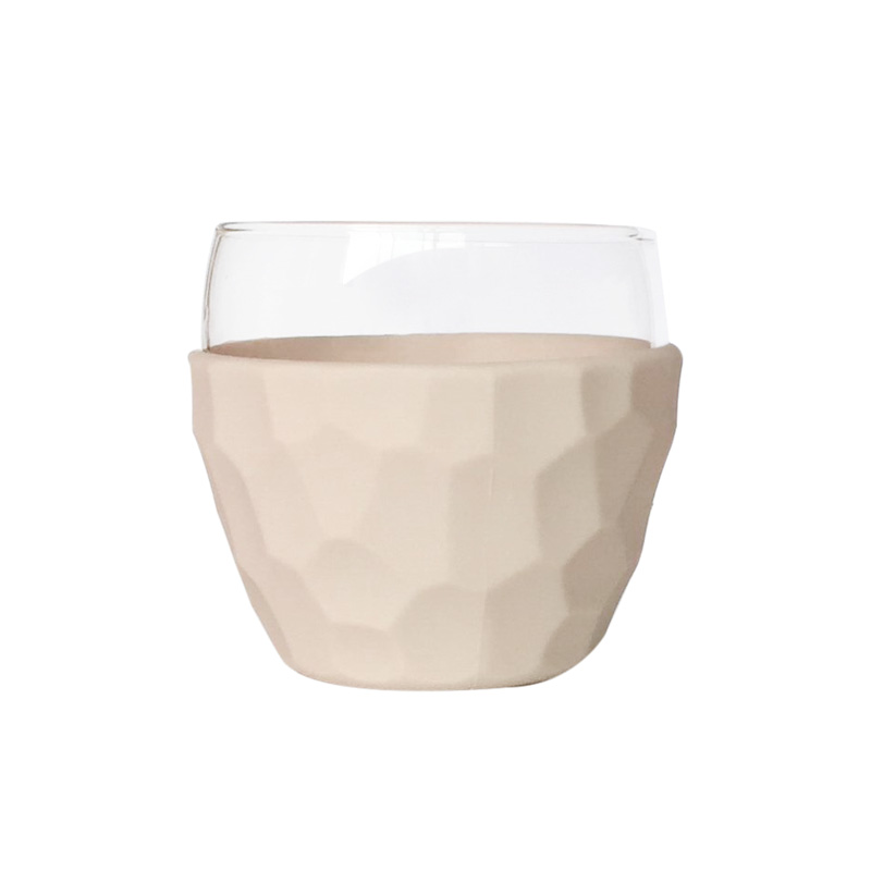 CREADYS 350ml Silicone Glass Cup | Ivory_0