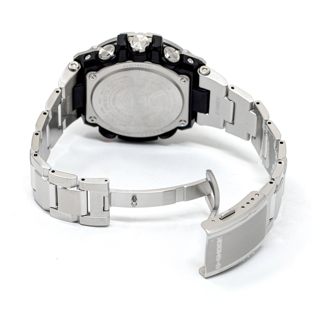 G-SHOCK G-STEEL系列GST-B100D-1A 手機藍牙連線潮流運動不鏽鋼腕錶/銀x