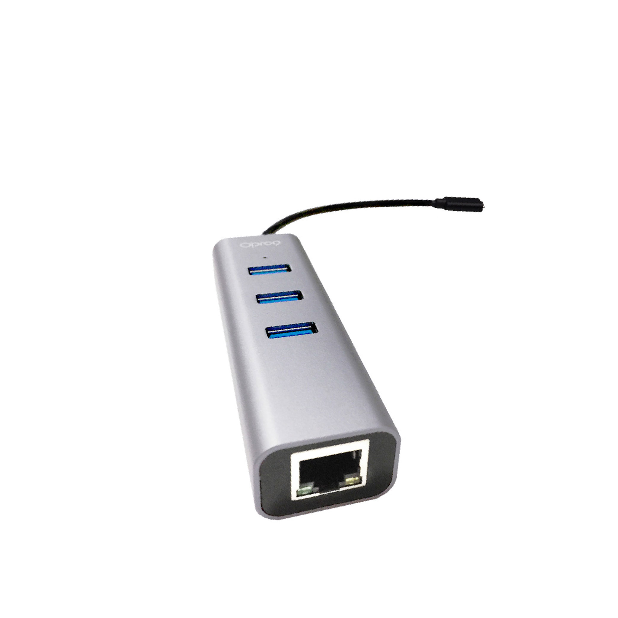 Opro9 USB-C 轉 3埠USB3.0 HUB集線器+RJ45高速網路卡_0
