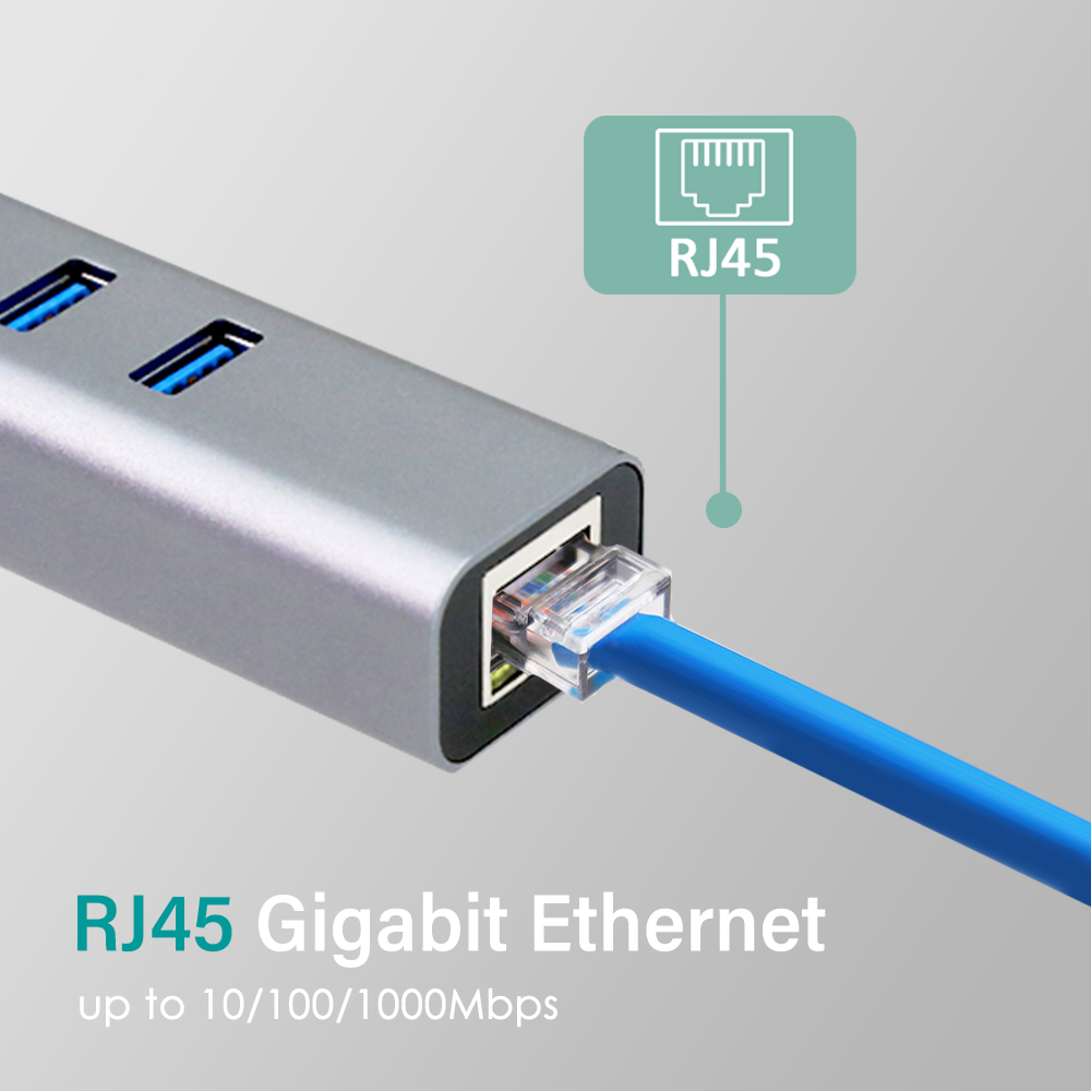 Opro9 USB-C 轉 3埠USB3.0 HUB集線器+RJ45高速網路卡_4