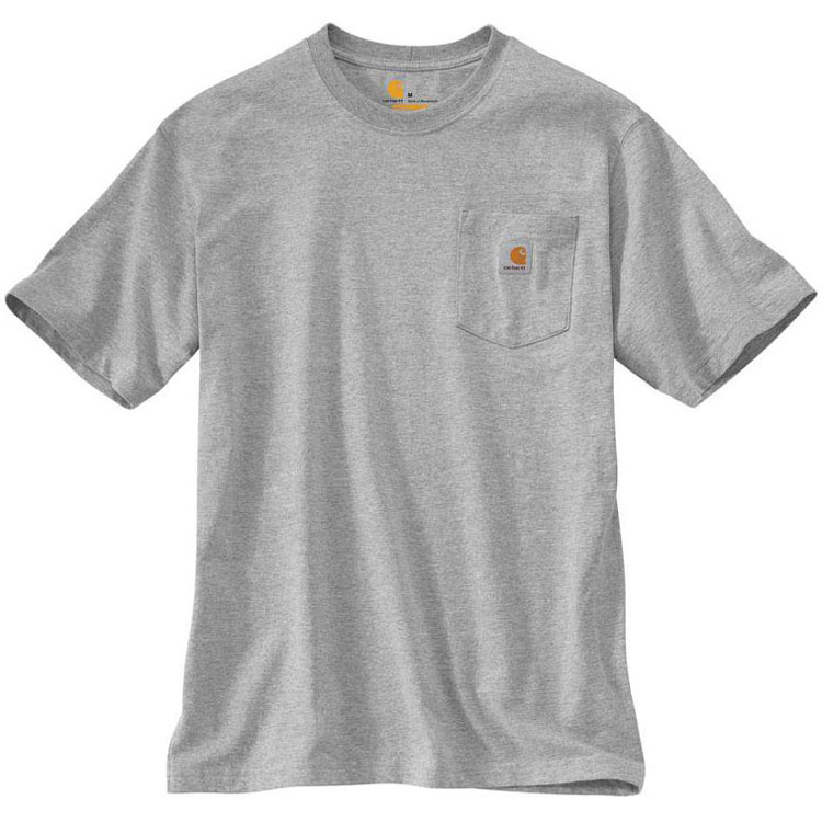 CARHARTT 美版 K87 HGY POCKET TEE 6.75oz 重磅口袋 短T (HGY 淺灰色)_0