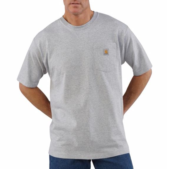 CARHARTT 美版 K87 HGY POCKET TEE 6.75oz 重磅口袋 短T (HGY 淺灰色)_1
