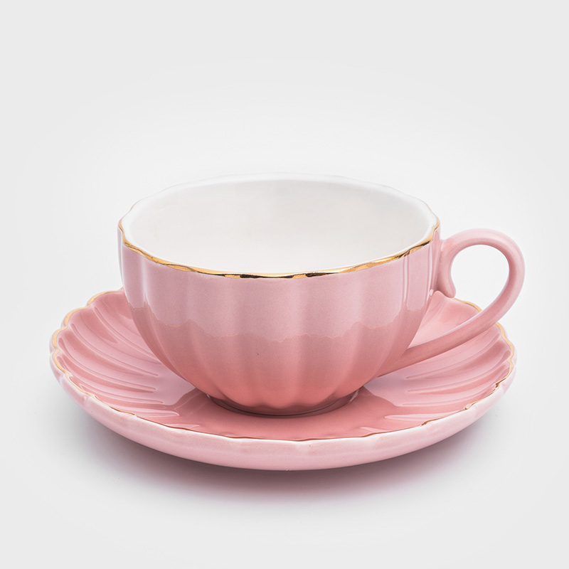 法式 金瓣夢遊 15cm 陶瓷茶杯組｜茱萸粉_0