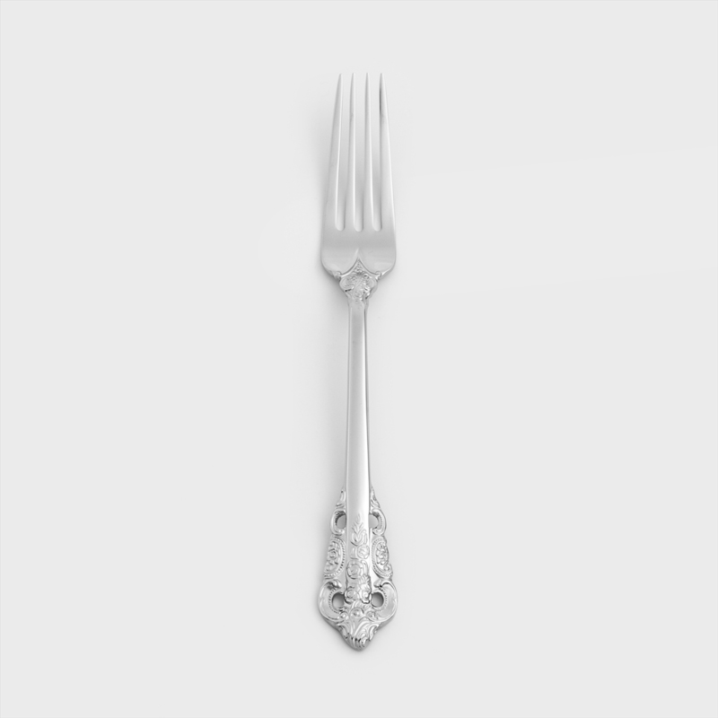 歐式 復古雕刻 20cm 不銹鋼主餐叉│閃銀│單品_0