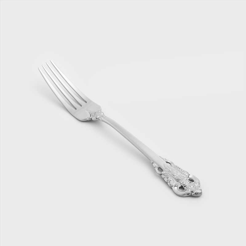 歐式 復古雕刻 20cm 不銹鋼主餐叉│閃銀│單品_1