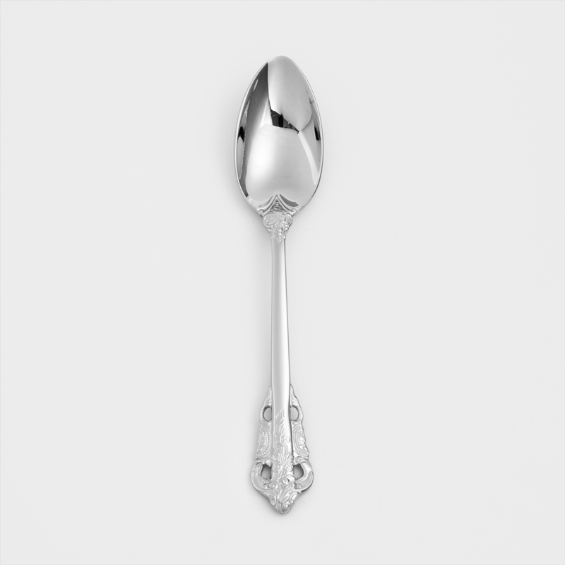 歐式 復古雕刻 20cm 不銹鋼主餐匙│閃銀│單品_0