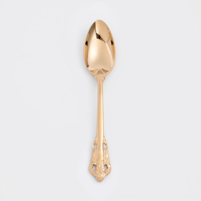 歐式 復古雕刻 20cm 不銹鋼主餐匙│亮金│單品_0