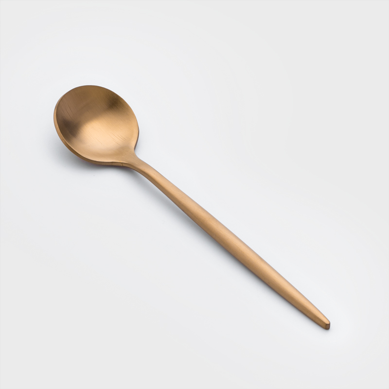 葡式 設計風潮 22cm 不銹鋼主餐匙│古銅玫金│單品_1