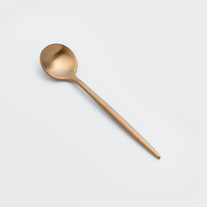 葡式 設計風潮 13cm 不銹鋼小匙│古銅玫金│單品_1