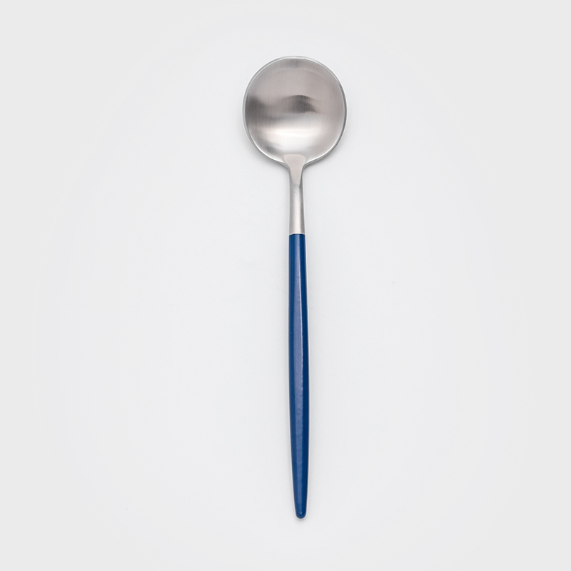 葡式 設計風潮 22cm 不銹鋼主餐匙│銀黛藍│單品_0